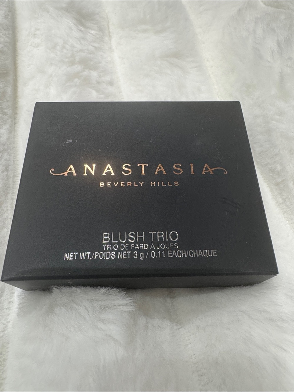 Anastasia Beverly Hills Black Blush Trio Compact with Rose Gold Logo
